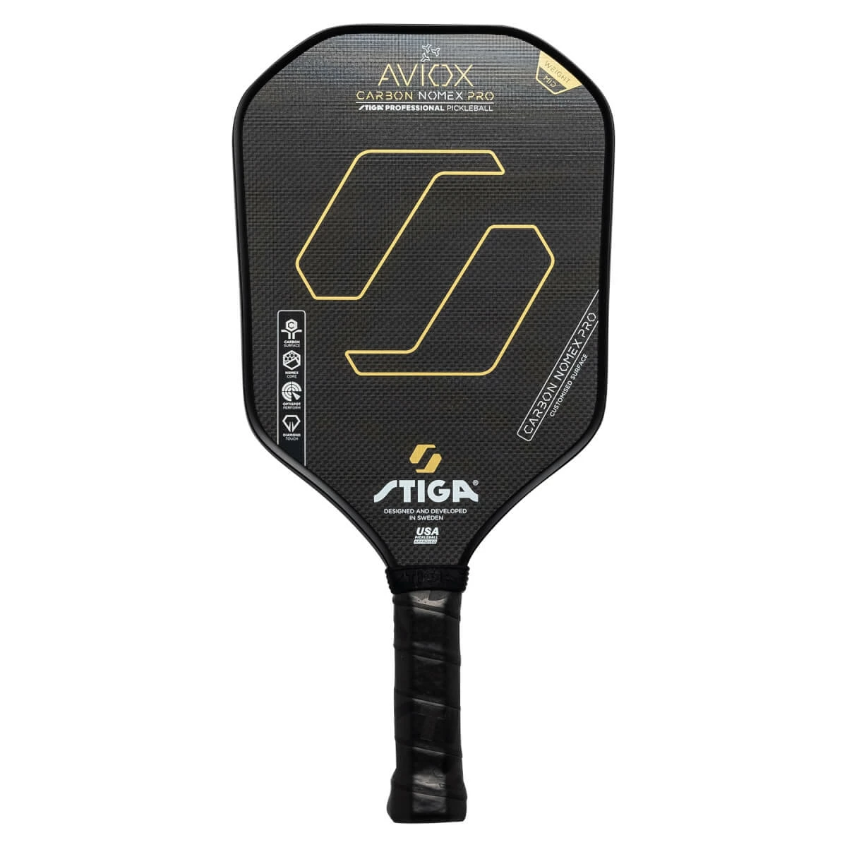 Brand new โจ STIGA Aviox Carbon Nomex Pro Middleweight Carbon Fiber Pickleball Paddle ๐ - Image 3